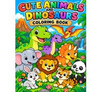 Cute Animals and Dinosaurs Coloring Book
