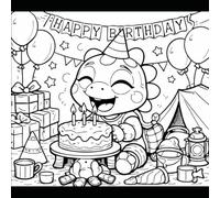 Cute Animals and Dinosaurs Coloring Book for Kids Ages 4-8