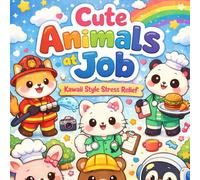 Cute Animals at Job: Coloring Book: Kawaii Style Stress Relief