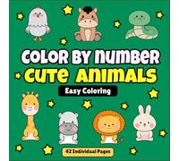 Cute Animals Color by Number: Creative and Easy Coloring Book for Kids, Adult and Senior, Bold, Big and Simple, Fun and Relaxation