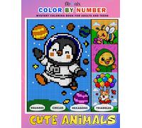 Cute Animals Color By Number: Mystery Coloring Book for Adults and Teens