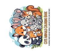 Cute Animals Coloring Book: 40 Adorable Parent-and-Baby Animals | Landscape Edition