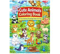 Cute Animals Coloring Book: 50 Fun Animal Drawing Pages for Kids