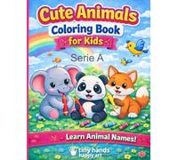 Cute Animals Coloring Book for Kids: Color & Learn Animal Names! | 30 Single-Sided Pages | Ages 2-8