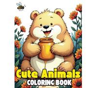 Cute animals coloring book with 40 stunning coloring pages for adults: Cute animals in the forest including deers, rabbits, bears, frogs for stress relief coloring large print