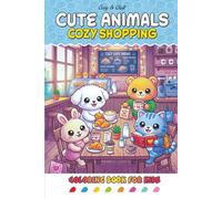 Cute Animals, Cozy Shopping: 36 Easy and Bold Coloring Book for Kids