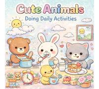 Cute Animals Doing Daily Activities: 40+ Easy and Fun Coloring Pages for Kids Ages 4-8