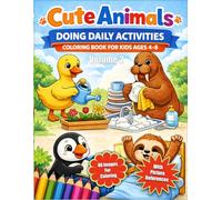 Cute Animals Doing Daily Activities: Coloring Book for Kids Ages 4-8, Vol.2