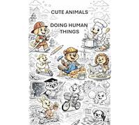 Cute Animals Doing Human Things: 30 Coloring Pages of Cute Animals