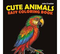 Cute Animals Easy Coloring Book: for children Ages 4+, 50 animals, Black background