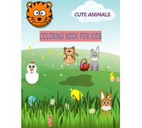 Cute Animals & Funny: Easy Coloring Book for Kids and Adults