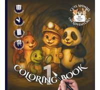 Cute Animals on Adventures - Coloring Book 1 - Detailed Line-Art Style: 50 Designs in 25 Fun Settings for Adults and Kids