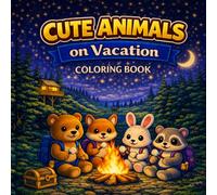 Cute Animals on Vacation Coloring Book: Cozy Forest Retreat and Camping Adventures: Relaxing Nature Scenes with Adorable Animal Friends, Campfires, Treehouses and Peaceful Outdoor Escapes