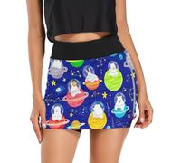 Cute Animals Planet Blue Fall - Gonna da golf da donna, a vita alta, gonna da tennis alta, Carino Animali Pianeta Blu, S