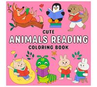 Cute Animals Reading Coloring Book: Adorable Animal Scenes for All Ages - Bold & Easy Coloring Fun with the Cutest Animals Around