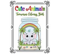 Cute Animals Terrarium Coloring Book: 45+ Fun and Easy Coloring Pages with Baby Elephants, Pandas, Giraffes, and More Jungle Friends for kids