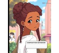 Cute Anime Afro Girl Going Shopping Wide Ruled Composition Notebook: Anime Themed Notebook - 7.5 Inches x 9.25 Inches 110 Pages