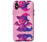 Cute Anime Baby Dragon Witch Kawaii Bisexual Pride Colors Custodia per iPhone X/XS