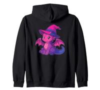 Cute Anime Baby Dragon Witch Kawaii Bisexual Pride Colors Felpa con Cappuccio