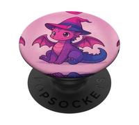 Cute Anime Baby Dragon Witch Kawaii Bisexual Pride Colors PopSockets PopGrip Adesivo