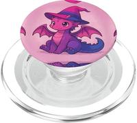 Cute Anime Baby Dragon Witch Kawaii Bisexual Pride Colors PopSockets PopGrip per MagSafe
