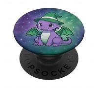 Cute Anime Baby Dragon Witch Kawaii Queer Pride Colors PopSockets PopGrip Adesivo