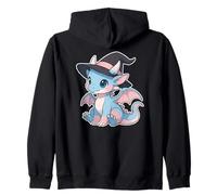 Cute Anime Baby Dragon Witch Kawaii Transgender Pride Colors Felpa con Cappuccio