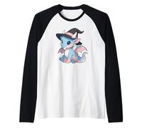 Cute Anime Baby Dragon Witch Kawaii Transgender Pride Colors Maglia con Maniche Raglan