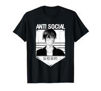 Cute Anime Boy Arte giapponese Manga Anti Social Alt Maglietta