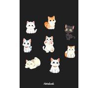 Cute Anime Cats Notebook: 6x9 120 Pages, Ruled Notebook, Journal, Daily Diary, Organizer, Planner