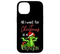 Cute Anime Xmas - All I Want For Christmas is a Dragon Kawai Custodia per iPhone 14