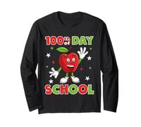 Cute Apple 100th Day of School Kids Maglia a Manica