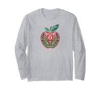 Cute Apple Fruit Lover Flower Decor Holiday Maglia a Manica