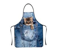 Cute Apron With Adjustable Straps, Waterproof Adjustable Straps Protector, Cute Baking Apron For Kitchen Cooking Grilling BBQ Activity Pizza Baking Painting Artist Grooming