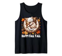 Cute Autumn Cat in Kitten Bed for Cat Lover Happy Fall YALL Canotta
