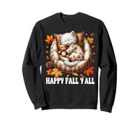 Cute Autumn Cat in Kitten Bed for Cat Lover Happy Fall YALL Felpa