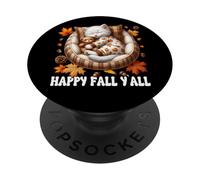 Cute Autumn Cat In Kitten Bed For Cat Lover Happy Fall Yall PopSockets PopGrip Adesivo