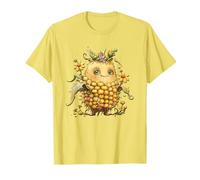 Cute Autumn Fall Graphic for Women And Girls Yellow Corn Maglietta