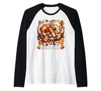 Cute Autumn Golden Retriever Decor for Dog Lover Hello Fall Maglia con Maniche Raglan