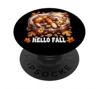 Cute Autumn Golden Retriever Decor For Dog Lover Hello Fall PopSockets PopGrip Adesivo