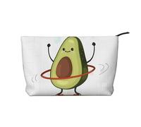 Cute Avocado (1) Borsa per il trucco in velluto a coste con chiusura a cerniera, multifunzione, 22 x 7 x 17 cm, per viaggi, campeggio, vacanze, fitness, Nero , Taglia unica