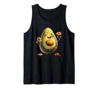 Cute Avocado Graphic for Vegan Women And Girls Happy Face Canotta