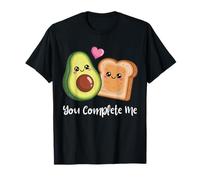 Cute Avocado Toast You Complete Me Valentine Pun Maglietta