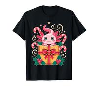 Cute Axolotl Christmas Tee Kawaii Holiday Xmas Maglietta