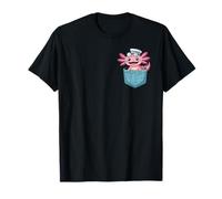 Cute Axolotl Pocket Sailor Funny Cartoon Animal Amphibian Maglietta