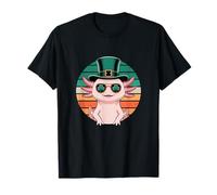 Cute Axolotl St. Patrick's Day Shamrock Irish Retro Maglietta