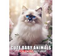 Cute Baby Animals Calendar 2027 - 2028: Two Year Planner Jan 2027 to Dec 2028 with US Holidays for Work School Family Travel and Notes