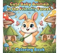 Cute Baby Animals in the Friendly Forest: Adorable Woodland Creatures, Simple Designs, and Fun Coloring Pages for Kids Ages 4-8