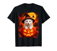 Cute Baby Arctic Fox Witch su Halloween Maglietta
