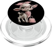 Cute Baby Capra Rosa Occhiali Girly Animal Graphic Girl Bow PopSockets PopGrip per MagSafe